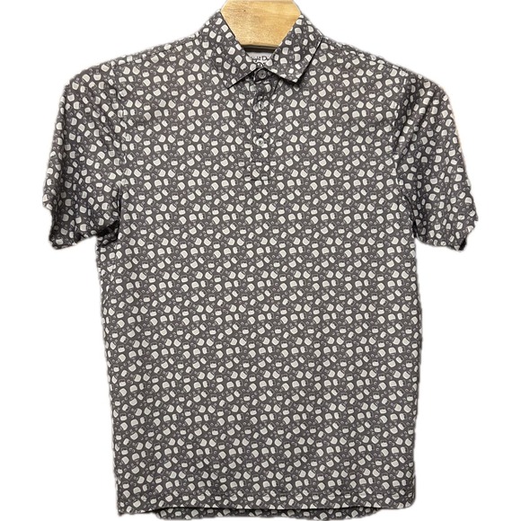 Straight Down Other - Straight Down‎ Polo Men Medium All Over Print AOP Beer Golf Performance Stretch